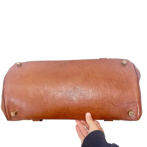 Vintage Arfango Italia Brown Leather Travel Bag
